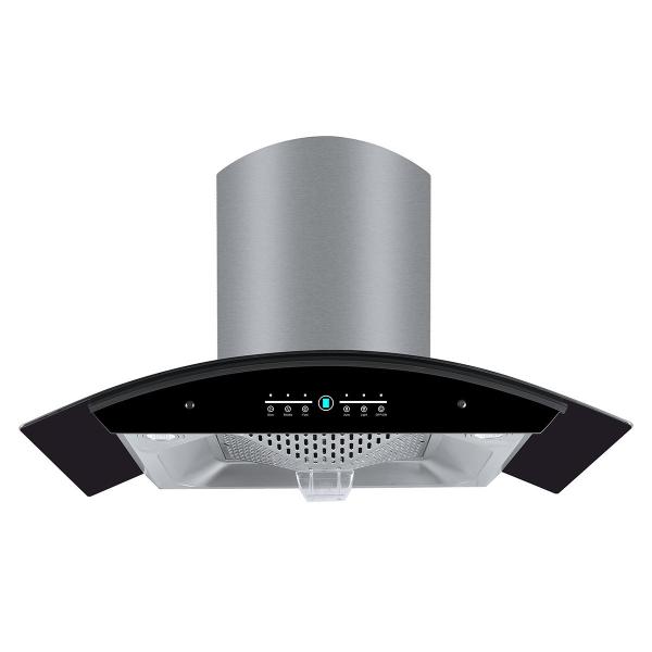 Buy cheap 1200 cfm Chimney Cooker Hood Extractor Island Glass Arc Shaped from wholesalers