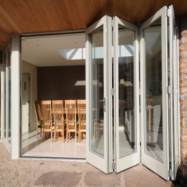 Buy cheap Exterior Frameless Bifold Commercial Aluminum Glass Doors Folding Type With Hardware from wholesalers