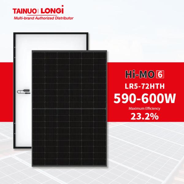 Buy cheap Bifacial Longi LR5-72HTH 590-600M hi mo x6 590W 600 watt 595w 35MM 144 CELL solar panel from wholesalers