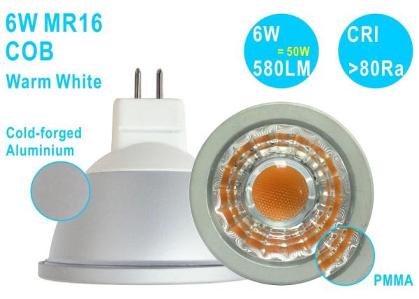 Buy cheap China Ultra Bright G5.3 MR16 LED Ceiling Spot Light 6W COB 580LM CRI80 Warm White from wholesalers