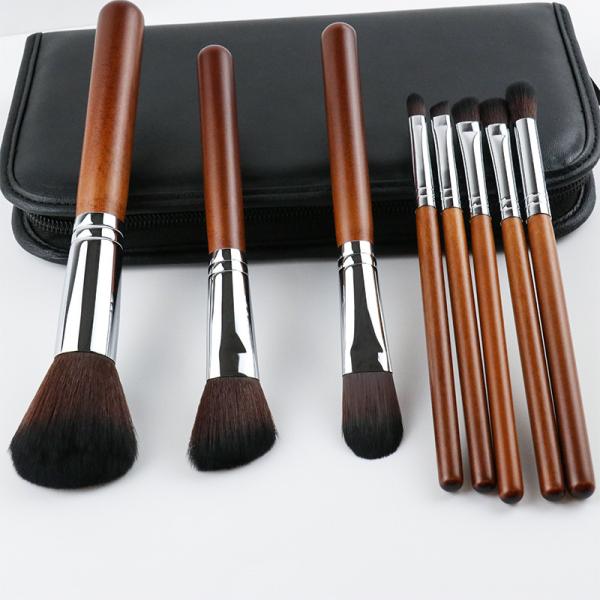 Buy cheap 8PCS Makeup Brush Set Log Wooden Handle Cosmetic Brush With Private Label from wholesalers