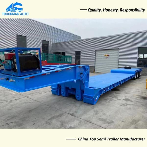 Buy cheap Three Axle 80 Tons Removable Gooseneck Low Bed Trailer For Excavator Transport from wholesalers