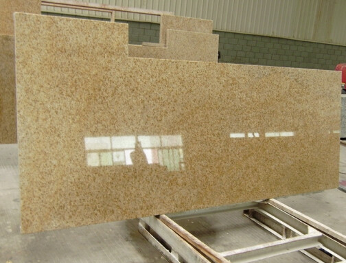 Polished G682 Rust Yellow Granite Stone , G682 Granite Double Sink Vanity Top