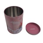 Round Small Tin Gift Box Money Saving Tins With Coin Slot On Lid
