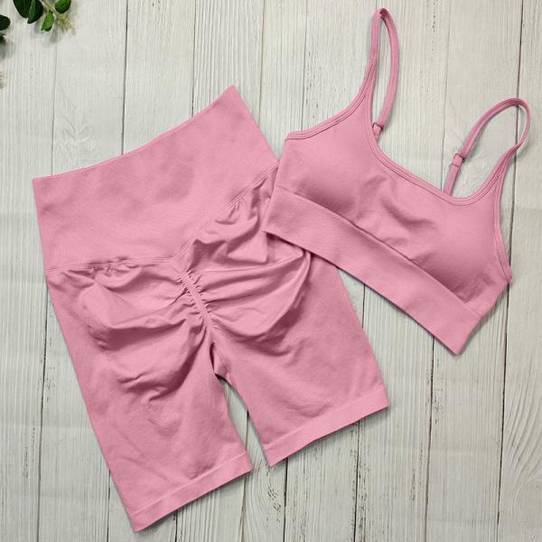 Summer Two Multicolor Yoga Outfits Ruched Butt Lifting Shorts And Breathable