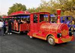 Outdoor Diesel Trackless Train Amusement Ride Vacuum Tyre For Large Scenic Area