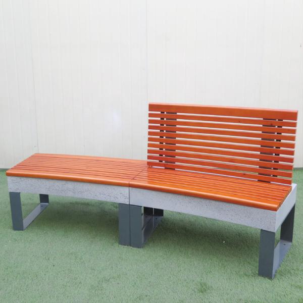 Buy cheap Garden Wooden Stone Bench set with Backrest Stone leg metal Wood Bench Wholesale stone Garden wood bench Wholesale from wholesalers