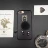 Buy cheap PU Black Metal Buckle Small Hairball Pearls Pendant Strap Cell Phone Case For iPhone 7 6s Plus from wholesalers