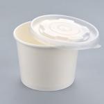 500 ml disposable paper bowl white thickening round packaging paper box with lid