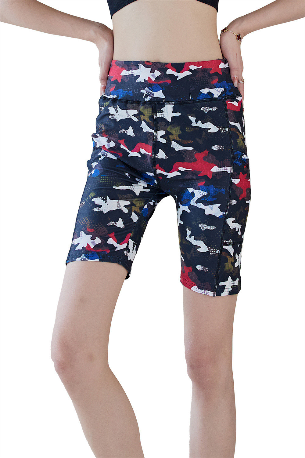 Machine Washable Custom Printed Leggings Seamless Gym Shorts For Women