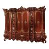 Buy cheap Handmade Carved Bedroom European Style Closet Red Four Door Wooden Wardrobe from wholesalers
