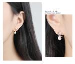925 Sterling Silver Shell Pearl Stud Earrings Knotted Shape For Student