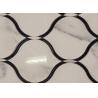 Buy cheap Black Marble Stone And Glass Mosaic Tiles Sheets , Glass Mosaic Kitchen Tiles Floor Pattern from wholesalers