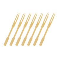 Buy cheap Eco Friendly Blunt End 10cm Disposable 2 Prong Bamboo Fruit Fork product