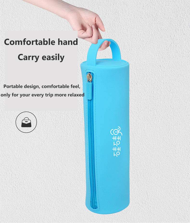 Circular Pen Bucket Silicone Cosmetic Storage Bag Portable Waterproof Silicone Storage Bag Jewelry Silicone Bag