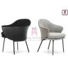 Buy cheap Black Metal Frame Restaurant Dining Chair Leather / Fabric Upholstered Durable from wholesalers