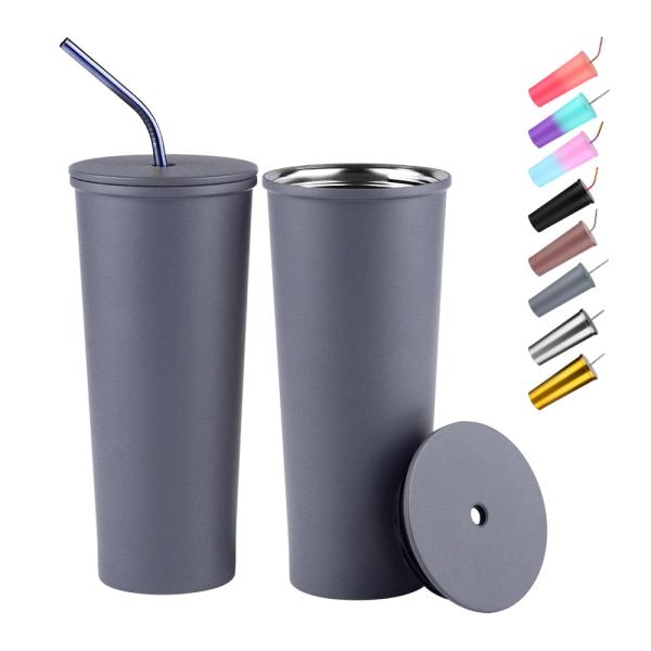 Buy cheap Custom Logo Coffee Vacuum Tumbler Bottle Mugs With Straw from wholesalers