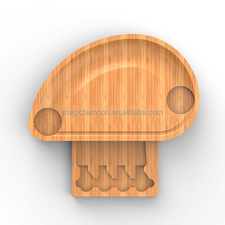 Semicircle Conch Shape Bamboo Cheese Cutting Board and Knife Set for Customized Designs