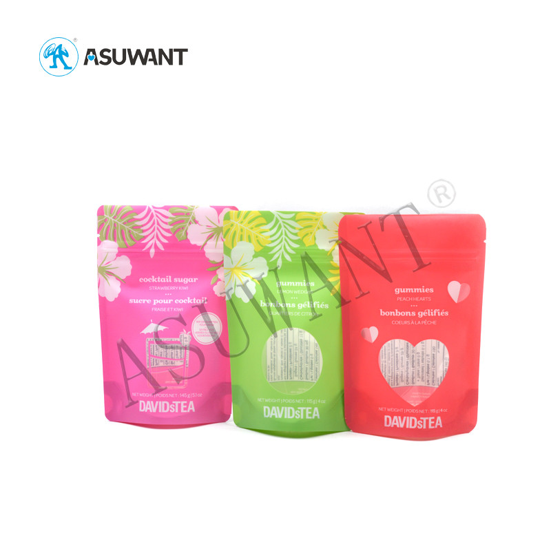 Snack Smell Proof Mylar Bags Recycling Transparent Window For Children