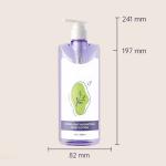 500ml Purple Transparent cylindrical smooth with white pump for shampoo lotion