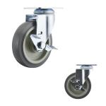 5 Inch TPR Medical Medium Duty Casters Top Plate Swivel Side Locking