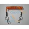 Buy cheap Bright Orange Plastic Cable Core Safety Spring Tool Leash W/Stainless Steel Rings&Carabiners from wholesalers