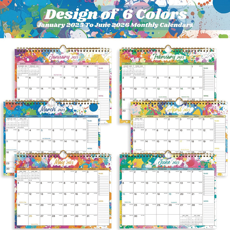 12 X 12 Inches Custom Wall Calendars for US Holidays Personalized Design