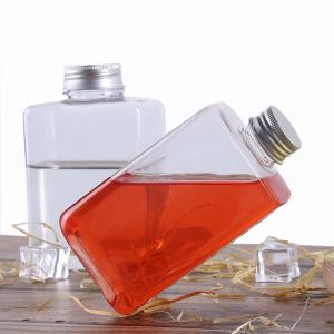 Wholesale Plastic 16 Oz Natural Beveled Square HDPE Juice Bottle UV Plating from china suppliers