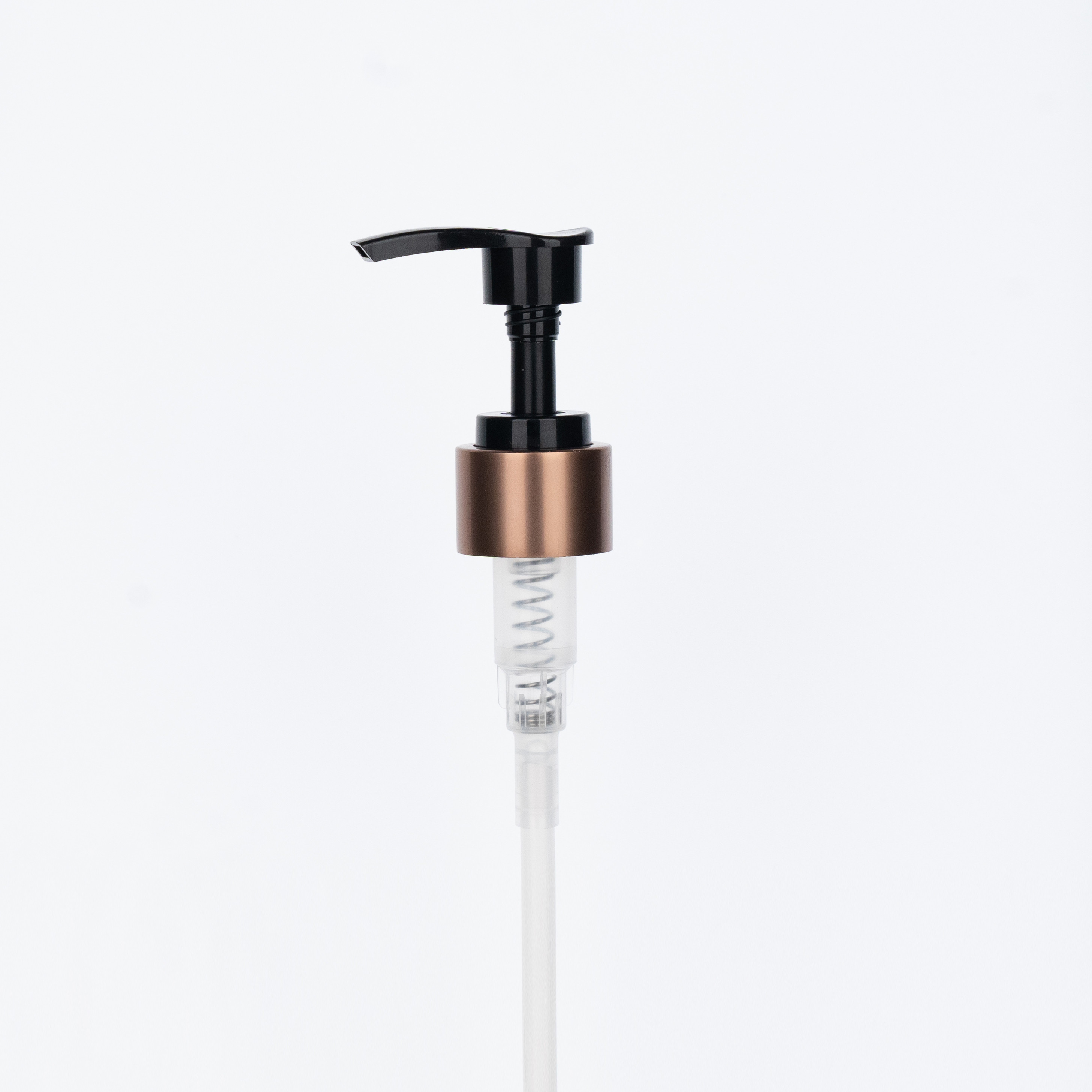 24/410 Black and Gold High-necked Electroplated Aluminum Plastic Pump Head for Shower Gel Bottle