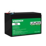 Visench OEM ODM Prismatic 12V 3000 Cycle Life 12.8V 7Ah Lithium Ion Lifepo4