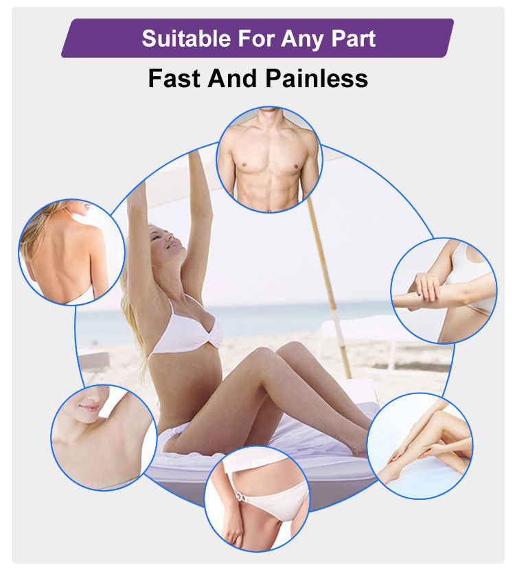 Professional Lazer Beauty Device 808 755 1064 Painless Diode Laser Hair Removal Machine