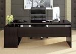 Beautiful Manager Office Furniture / Modern Office Desk Light Walnut / Black