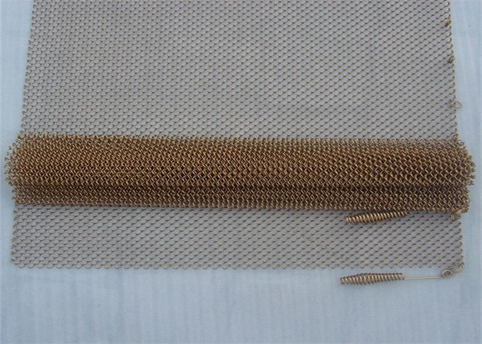 Custom 1.2mm Metal Coil Curtain Hotel Decoration Wire Mesh White Color