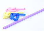 Outdoor Picnics Food Grade Silicone Straws Milkshakes Yogurt With Brush Cleaner