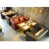 Buy cheap Brown Leather Hotel Lobby Booth Sofa Seating With Chesterfield Button Copper Pin Decor from wholesalers