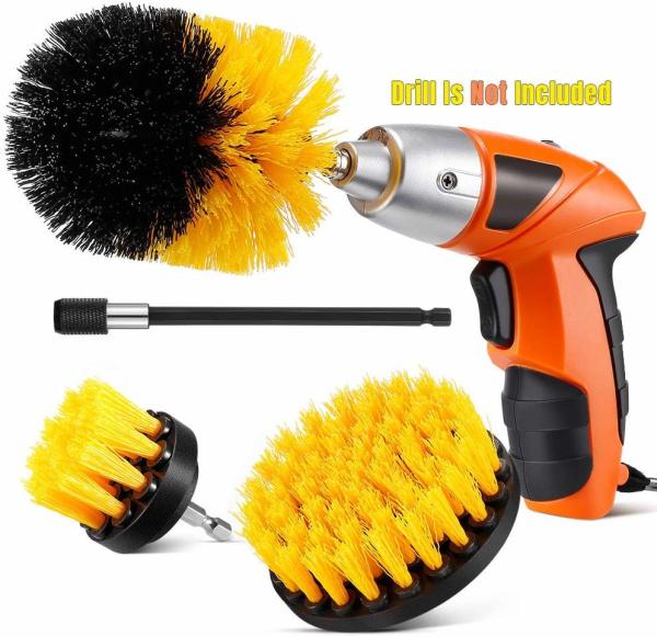 Buy cheap 4 Pieces Drill Brush Attachment Set with Extension rob For Cleaning Grout,Wheel,Tub,ect from wholesalers