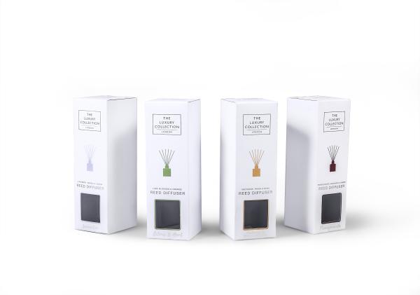 Buy cheap Window Cut Candle Packaging Paper Boxes Reed Diffuser Package Box Printing from wholesalers