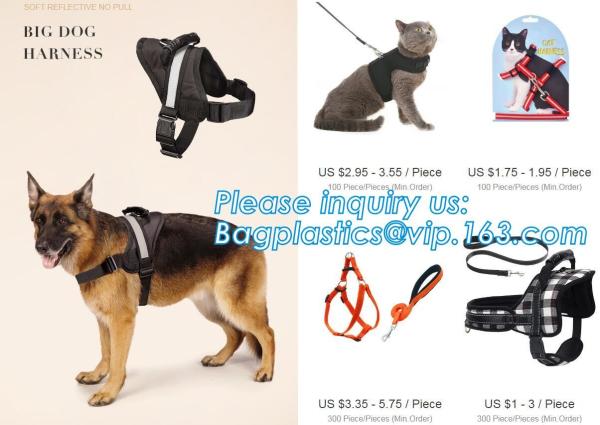 BIG DOG HARNESS, Custom Logo Nylon Rope Pet Dog Leash and Harness Set, size/logo