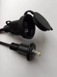 18AWG American standard extension cord Indoor Extension Cord Black (UL)0.5meter