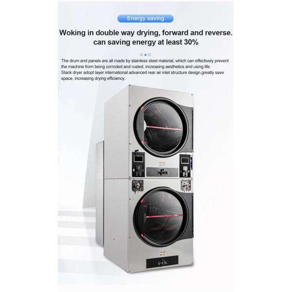 16kg Double Stack Coin Operated Washer and Dryer Machine for Laundromat
