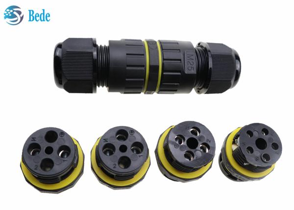 Buy cheap Outdoor IP 68 450V Waterproof Cable Connectors M25 2 3 4 5 Pins 2 Channel from wholesalers