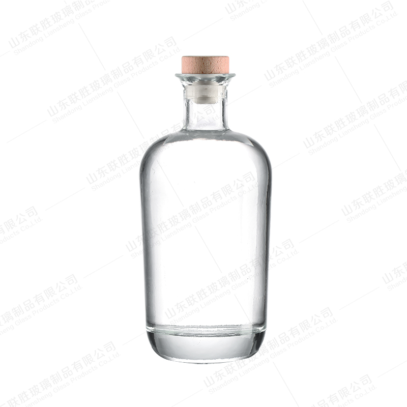 Transparent Super Flint Glass Bottle with Cap Cover 700ml 750ml Custom Size Accepted
