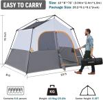 HIKERGARDEN 6 Person Camping Tent - Portable Easy Set Up Family Tent for Camp,