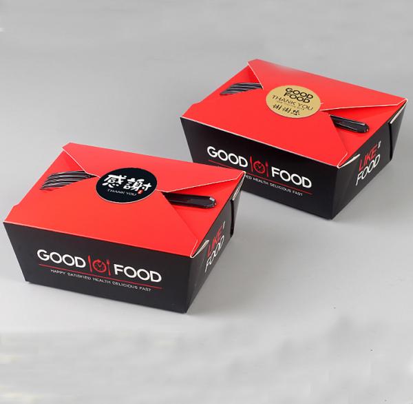 Buy cheap Leakproof lunch paper box for food packaging / biodegradable take away food kraft paper box from wholesalers