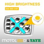 Plastic Reflector YAYE CG125 XBT-06 LED Headlight with 12 Lamp Chips and IP67