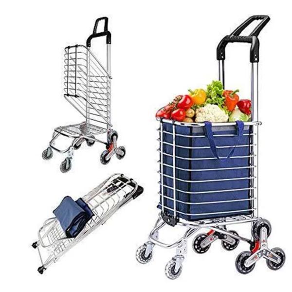 Buy cheap Upgraded Folding Shopping Cart Portable Grocery Stair Climbing Cart from wholesalers