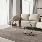Round Household Transparent Acrylic Coffee Table PMMA Bedroom Furniture