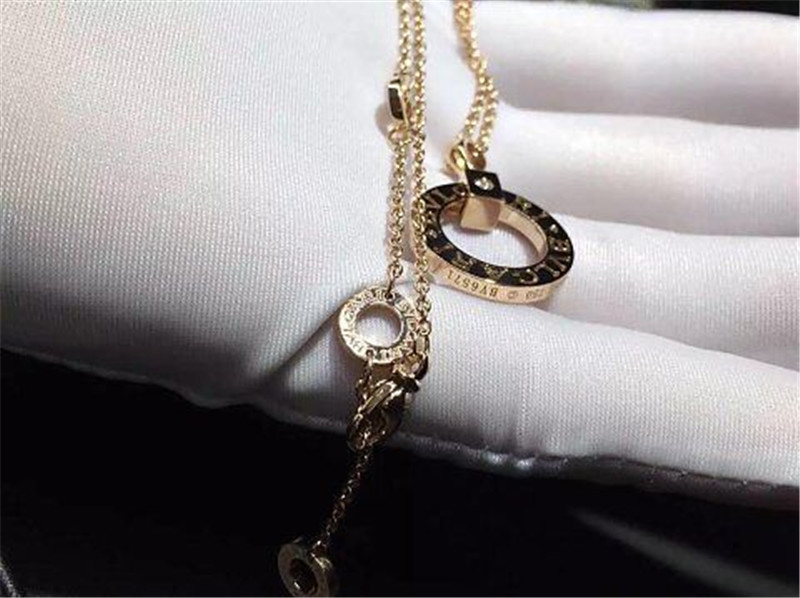B BVGARI series diamond necklace 18k gold diamond necklace luxury low price jewelry