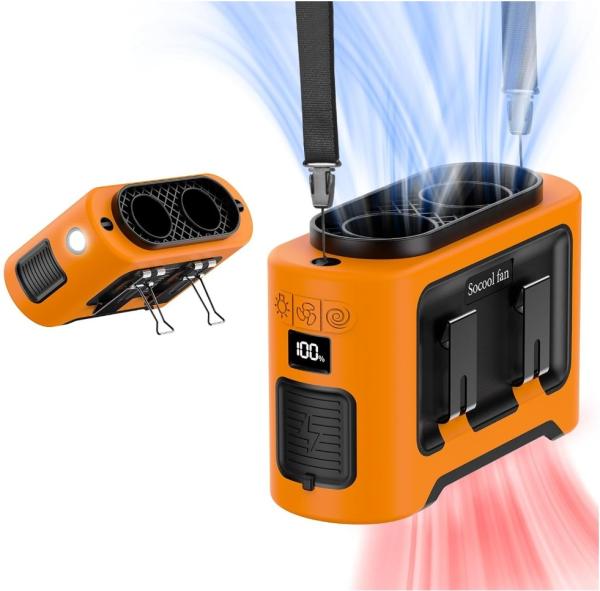Buy cheap Socool Fan 14500mAh Clip Waist Fan Multifunction 1kg Orange Black Versatile Personal Fan Your Lightweight And Portable Cooling Solution from wholesalers
