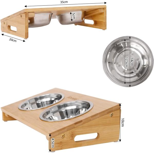 Buy cheap Anti Slipping Elevated Bamboo SS304 Bowl Pet Feeder Stand from wholesalers